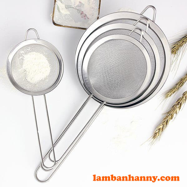 Rây bột cán dài inox đường kính 20cm - lambanhanny.com