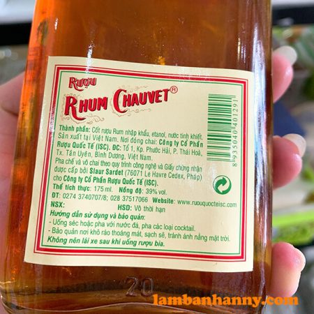 Rượu Rhum Chauvet 175ml - Anny - #1 Nguyên liệu dụng cụ làm bánh Đà Nẵng