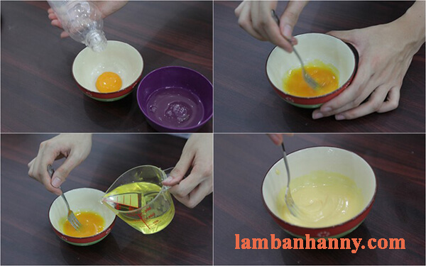 Cách làm sốt bánh bông lan trứng muối từ dầu ăn