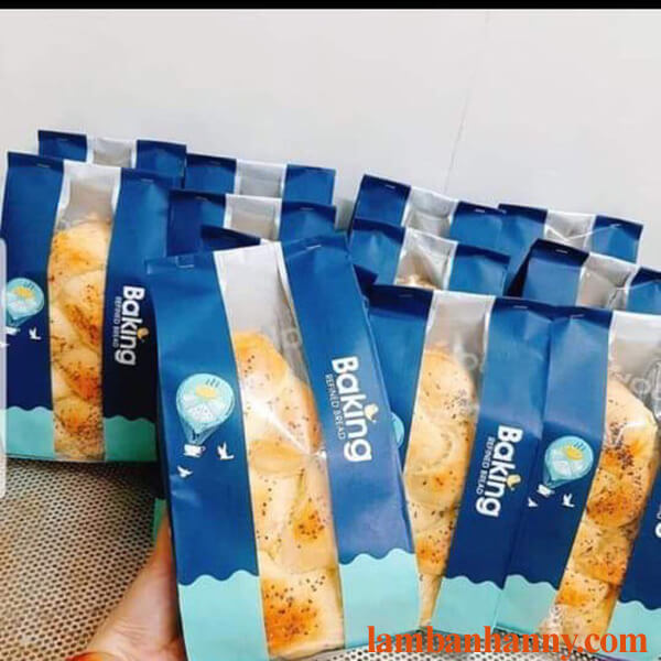 Túi đựng bánh mì Baking xanh dương 12x9x30cm 1